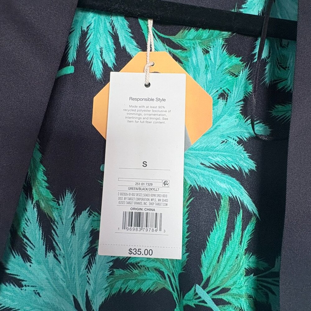 Fe Noel x Target Women's Feathered Palm Print Kimono Sz S - Picture 4 of 4